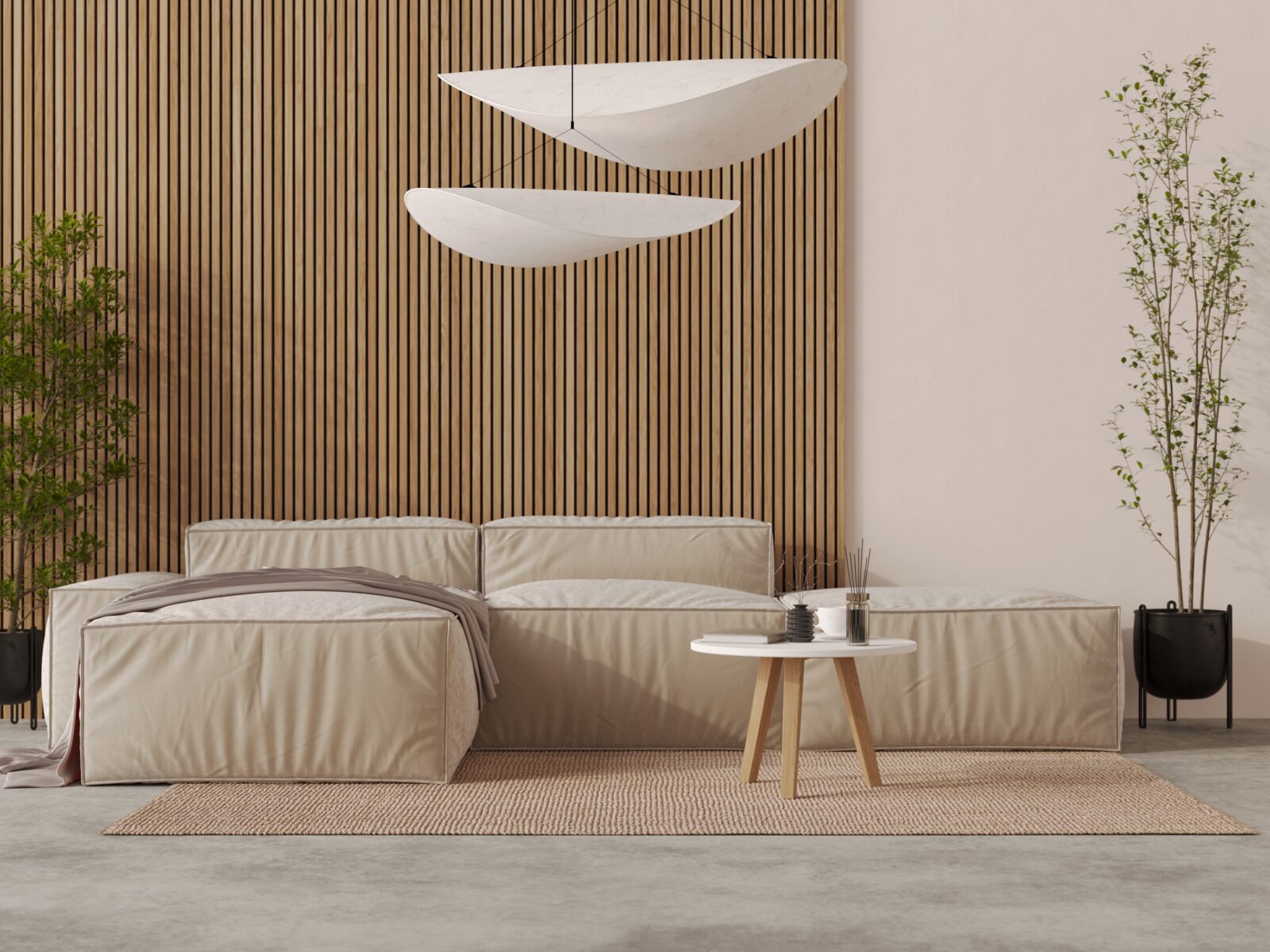 Moderný nízky okrúhly drevený konferenčný stolík s bielou doskou, 60 cm