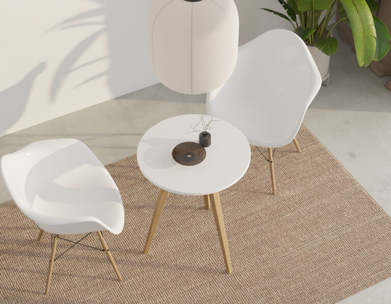 Moderný okrúhly drevený príručný stolík s drevenými nohami, 60 cm