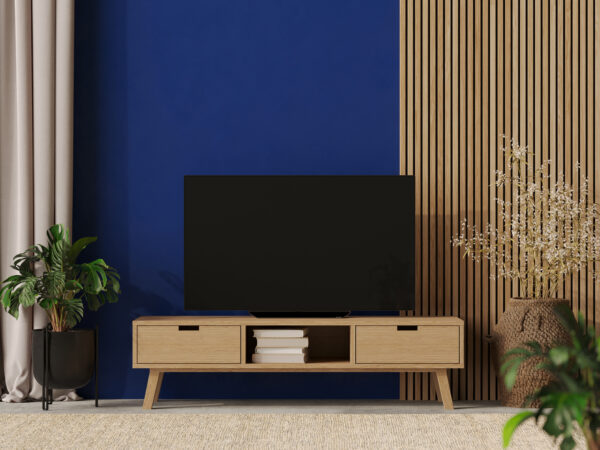 Škandinávsky drevený TV stolík, 150 cm