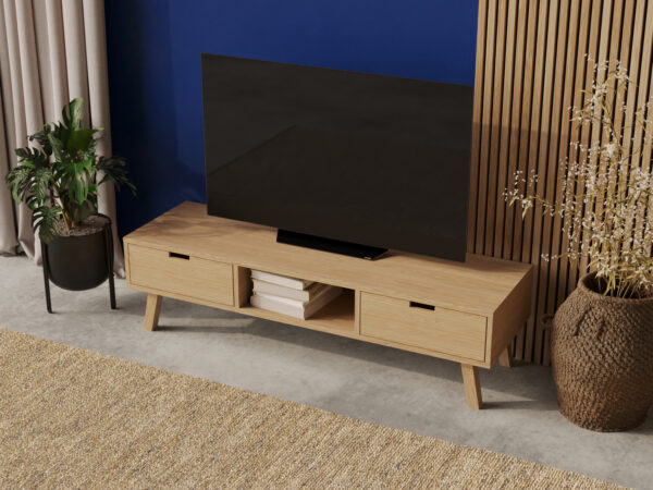 Škandinávsky drevený TV stolík, 150 cm