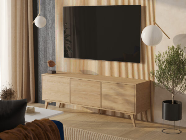 Drevený TV stolík, 180 cm