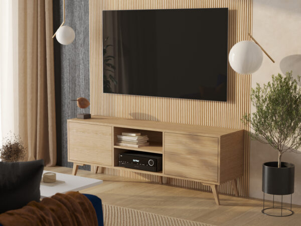 Moderný dubový TV stolík, 180 cm