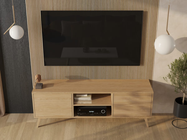 Moderný dubový TV stolík, 180 cm