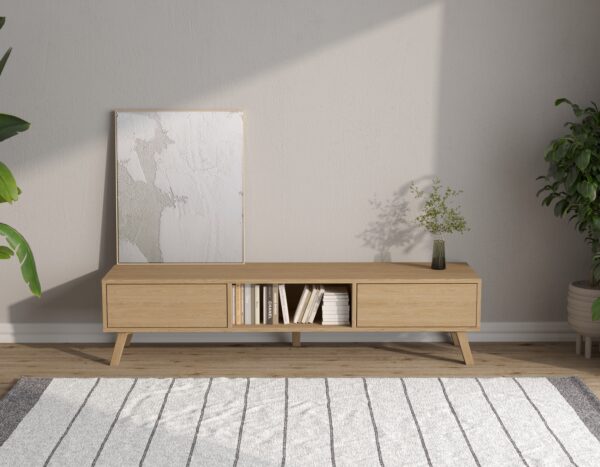Moderný dubový TV stolík, 180 cm
