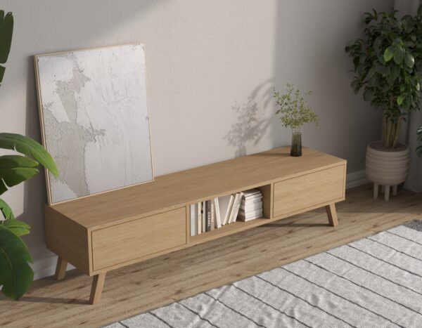 Moderný dubový TV stolík, 180 cm