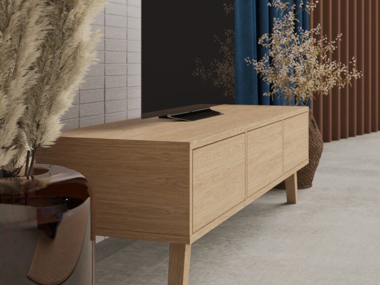 Moderný dubový TV stolík, 150 cm