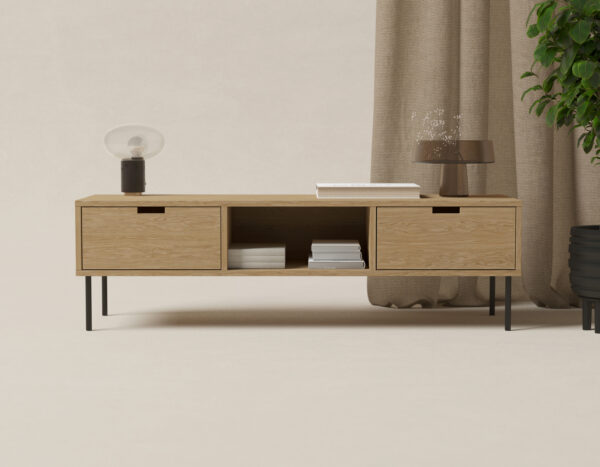 Industriálny drevený TV stolík, 150 cm