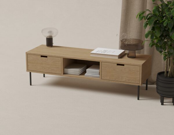 Industriálny drevený TV stolík, 150 cm