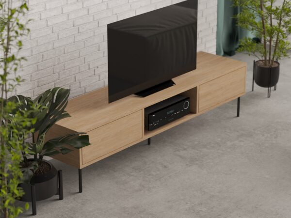 Minimalistický dubový TV stolík, 180 cm