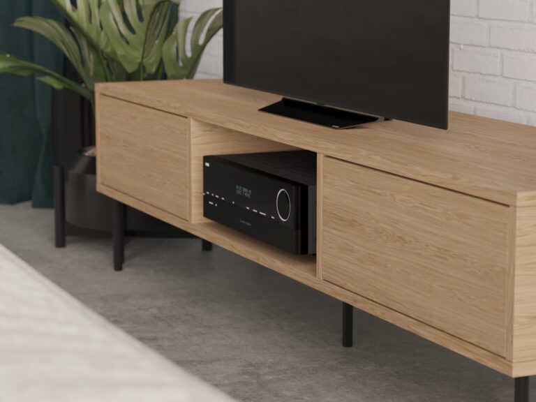 Minimalistický dubový TV stolík, 180 cm