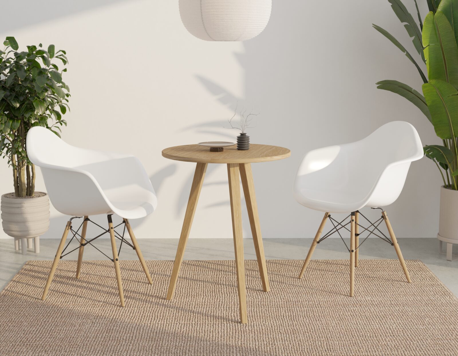 Okrúhly príručný stolík z masívneho duba, 60 cm