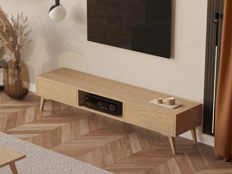 Moderný dubový TV stolík, 200 cm
