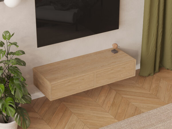 Moderný kompaktný závesný TV stolík, 120 x 45 cm
