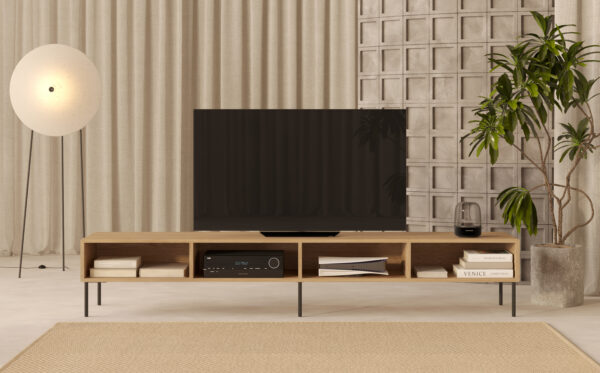 Moderný dlhý drevený TV stolík, 240 cm